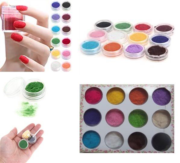 Pó de flocagem (pelúcia) 12 cores